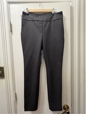 Dalia Slim Ponte Pull-On Pants in Charcoal